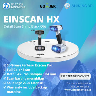 Industrial Grade 3D Scanner Einscan HX for Detail Scan Shiny Black Obj